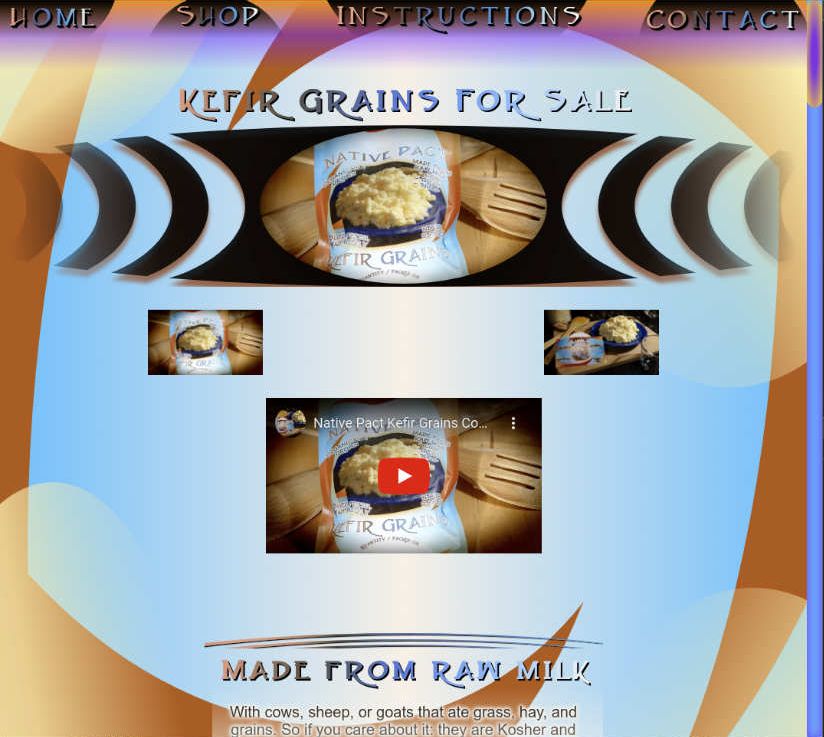 Native Pact Website shop page.